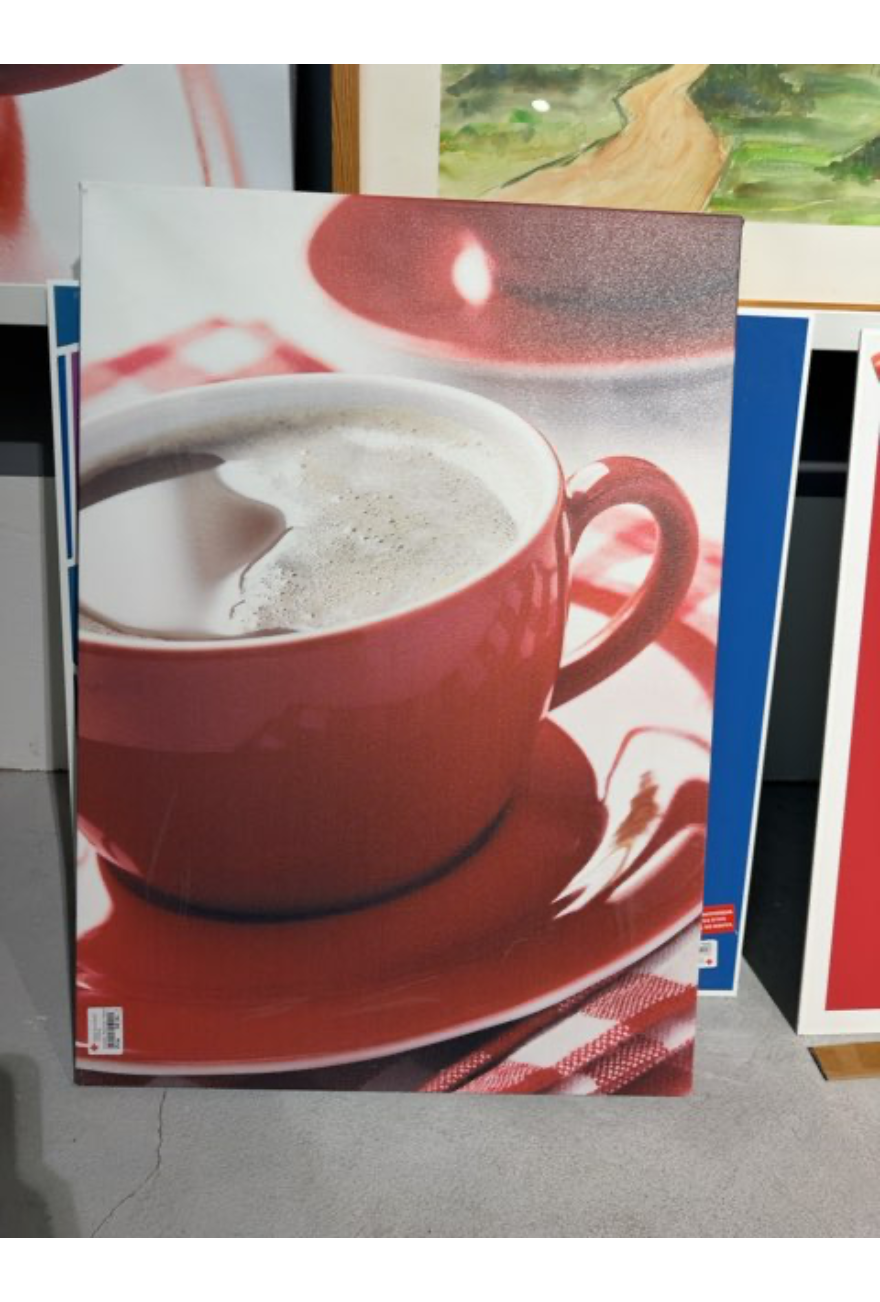 Maleri af kaffekop rød